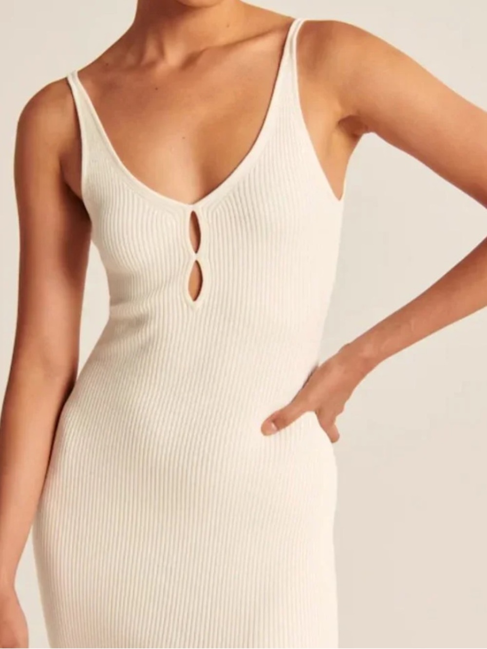 Abercrombie & Fitch Keyhole Midi Sweater Dress
